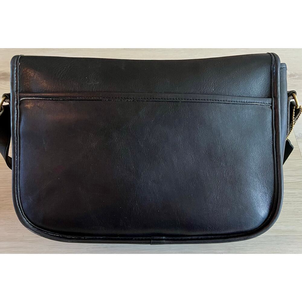 Vintage Coach Court Bag Black Leather Turnlock Crossbody USA Made Style 0069 - Picture 5 of 13